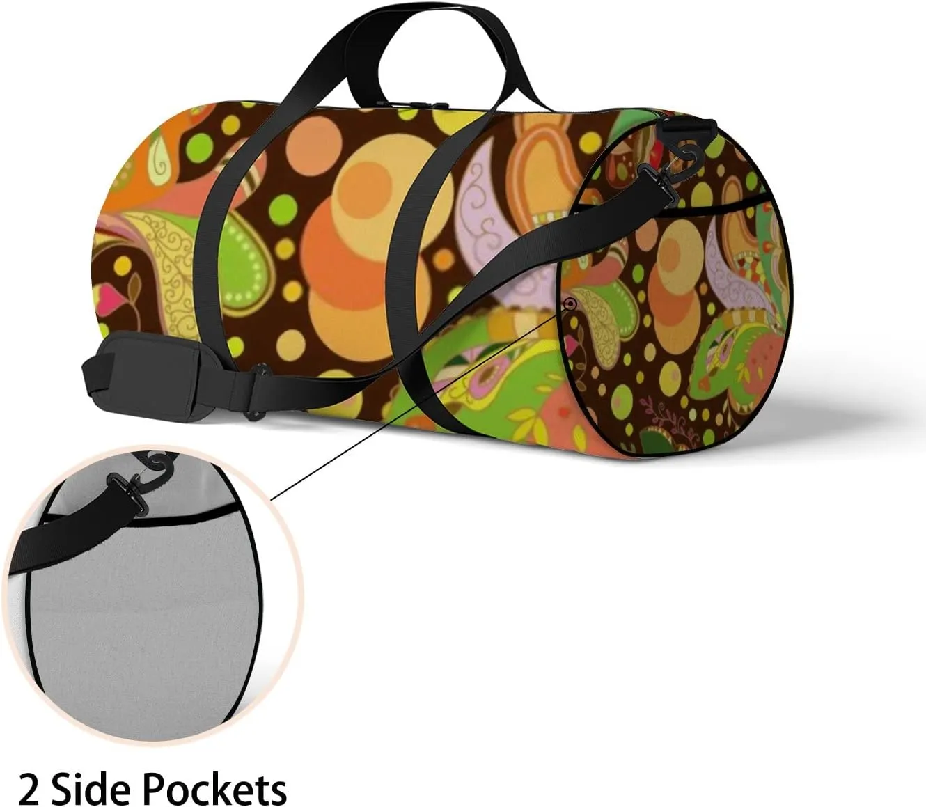 Bright Abstract Seamless Texture Sports Bag Tote Bag Waterproof Gym Bag with Shoulder Strap Zipper 2 Side Pockets for Men and Women, Travel and Storage Shoulder Bag.