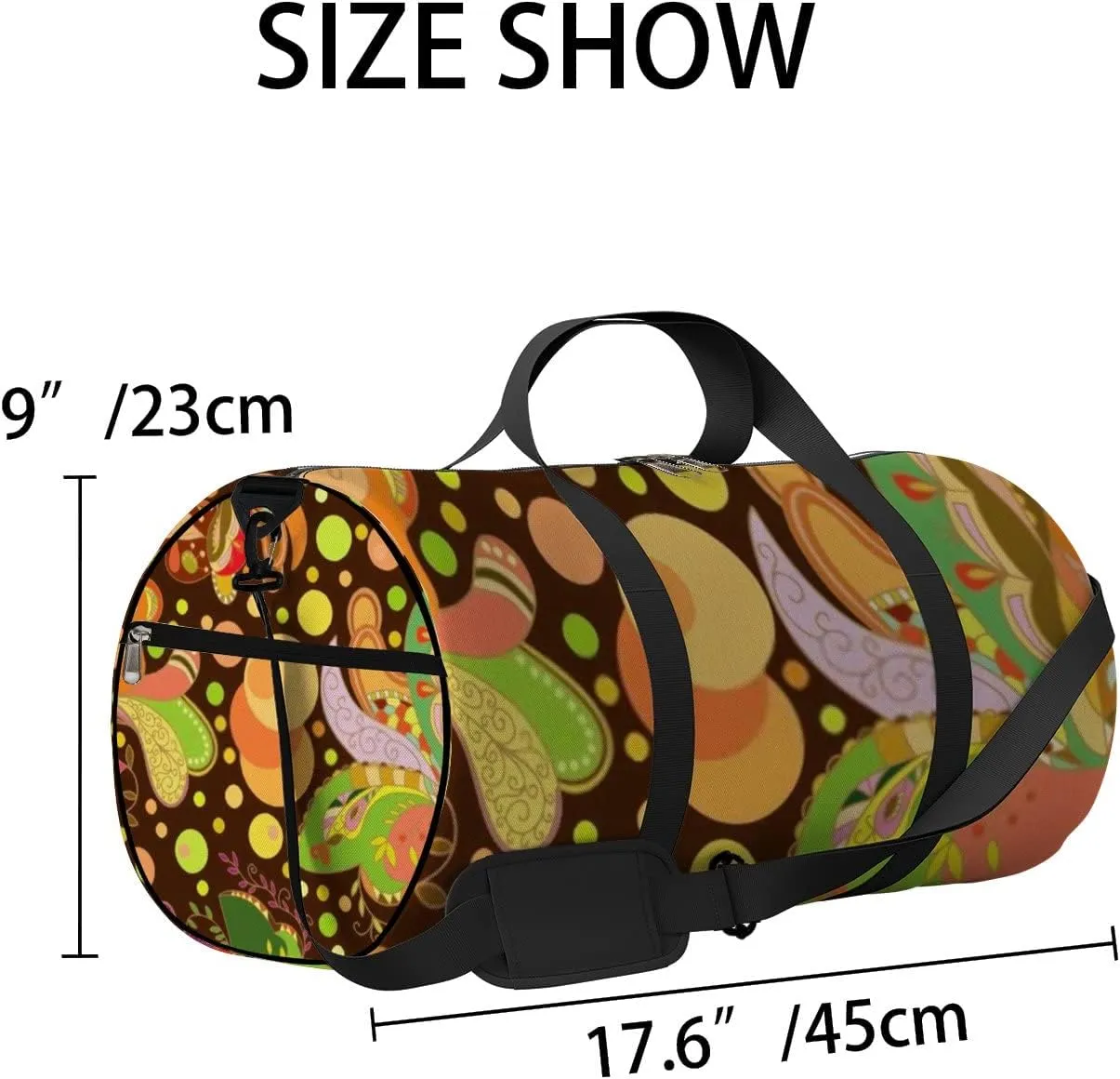 Bright Abstract Seamless Texture Sports Bag Tote Bag Waterproof Gym Bag with Shoulder Strap Zipper 2 Side Pockets for Men and Women, Travel and Storage Shoulder Bag.