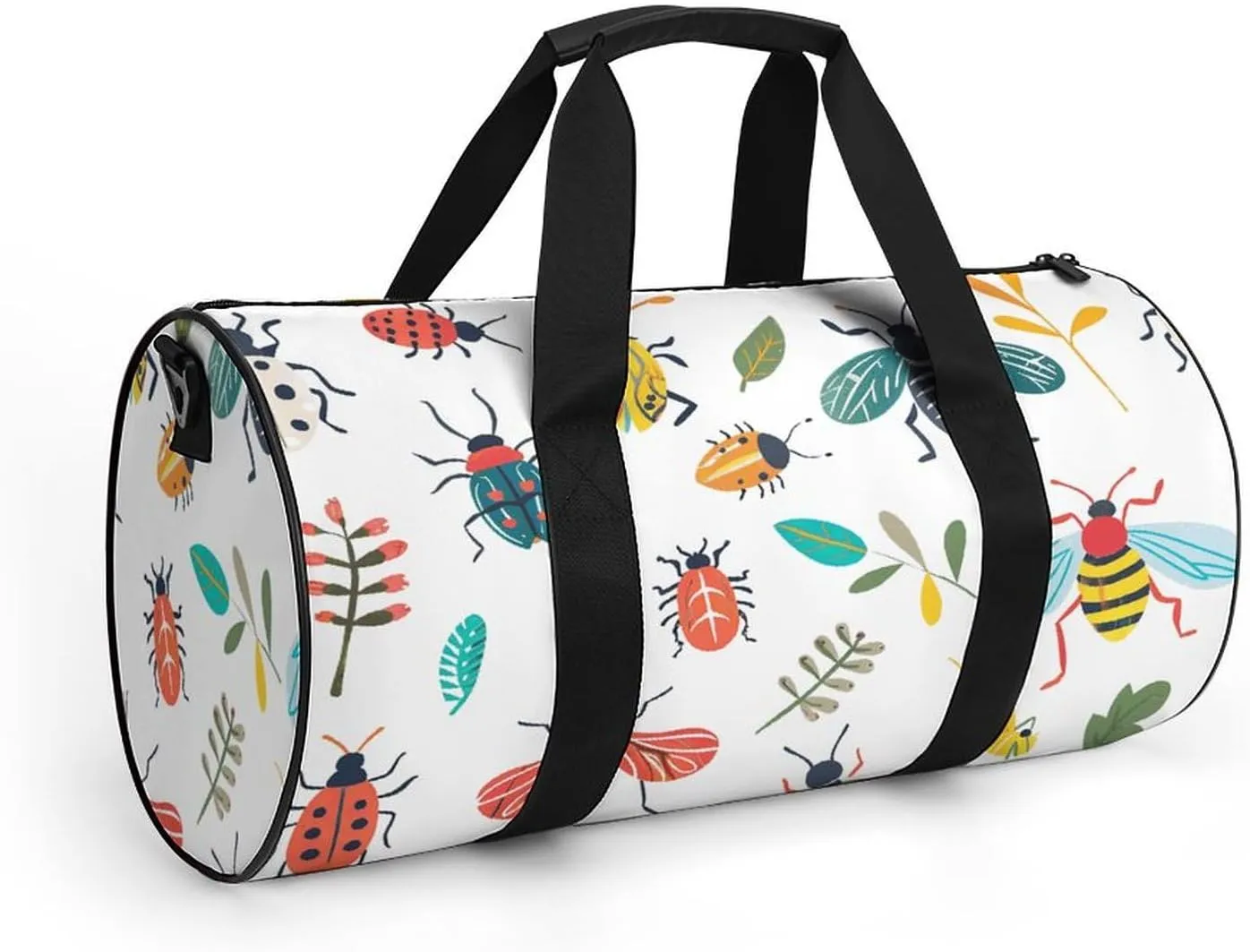Bright Insect Pattern Gym Bag Small Travel Duffle Bag with Compartment Carry On Weekender Bag for Women Men
