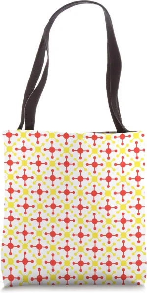 Bright Red Sunflower Yellow Molecule Spaceship Pattern Tote Bag