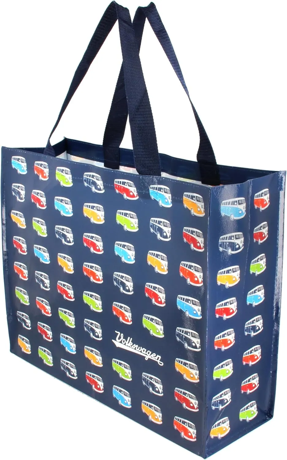BRISA VW Collection - Volkswagen Reusable Polyester Shopping Bag Grocery Sack with T1 Bus Campervan Motif