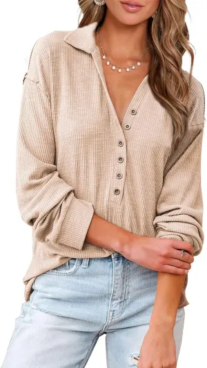 BTFBM Women Casual Button Down Fall Blouses 2025 Long Sleeve Solid Business Work Tops Cute Relaxed Fit Shirts