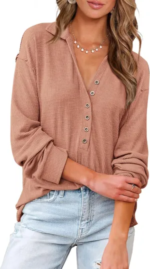 BTFBM Women Casual Button Down Fall Blouses 2025 Long Sleeve Solid Business Work Tops Cute Relaxed Fit Shirts