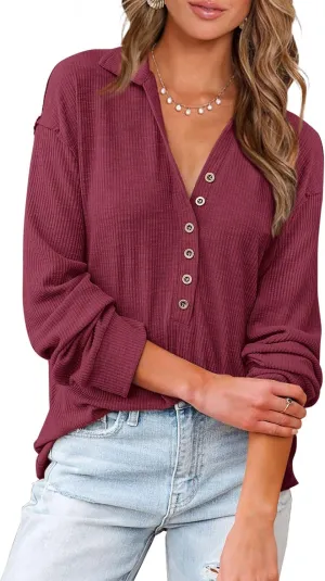 BTFBM Women Casual Button Down Fall Blouses 2025 Long Sleeve Solid Business Work Tops Cute Relaxed Fit Shirts