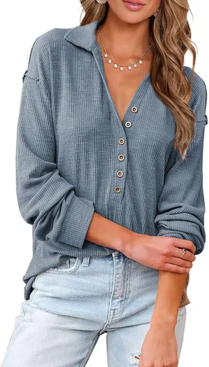 BTFBM Women Casual Button Down Fall Blouses 2025 Long Sleeve Solid Business Work Tops Cute Relaxed Fit Shirts