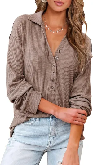 BTFBM Women Casual Button Down Fall Blouses 2025 Long Sleeve Solid Business Work Tops Cute Relaxed Fit Shirts