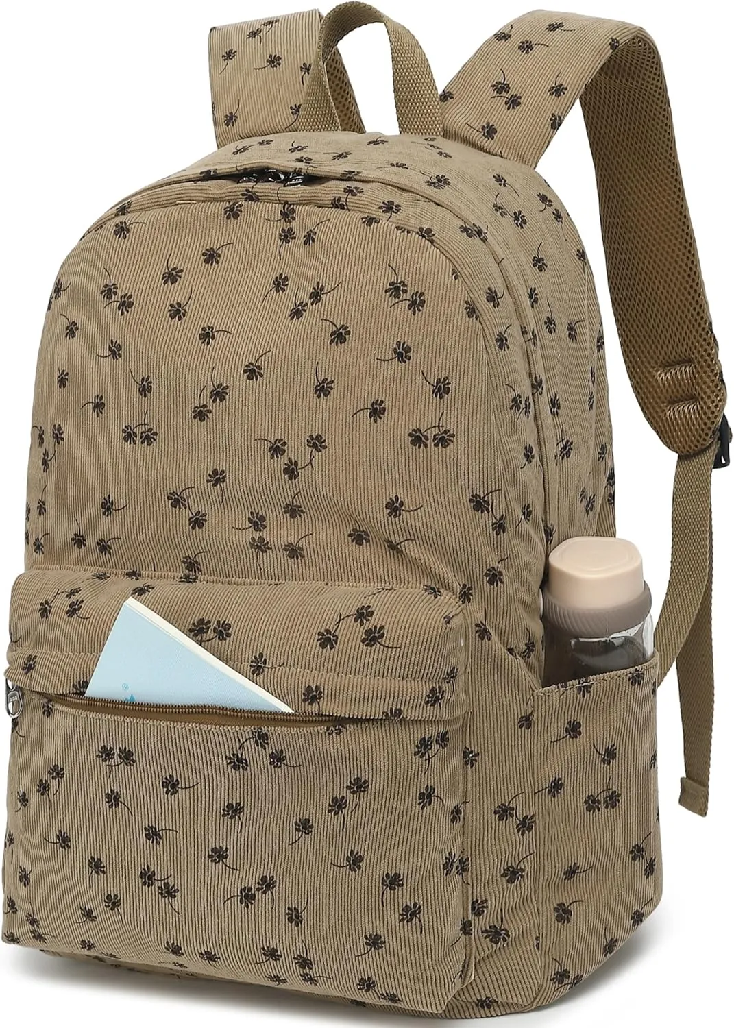 BTOOP School Backpack for Teens Large Corduroy Bookbag Lightweight Girls Boys Casual High School College 17 inch Laptop Travel Bag