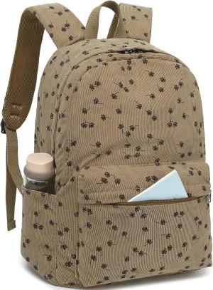 BTOOP School Backpack for Teens Large Corduroy Bookbag Lightweight Girls Boys Casual High School College 17 inch Laptop Travel Bag