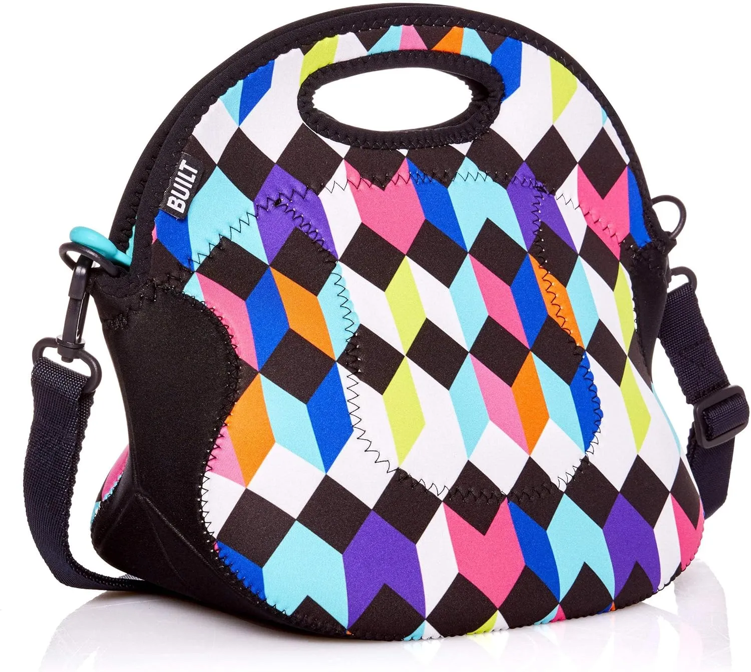 BUILT Spicy Relish Tote Neoprene Lunch Bag with Adjustable Crossbody Strap Geometric 5252304