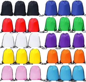 Bulk Drawstring Bags, Polyester Draw String Bags, Gym Sports Cinch Bag Drawstring Backpack for Women Men