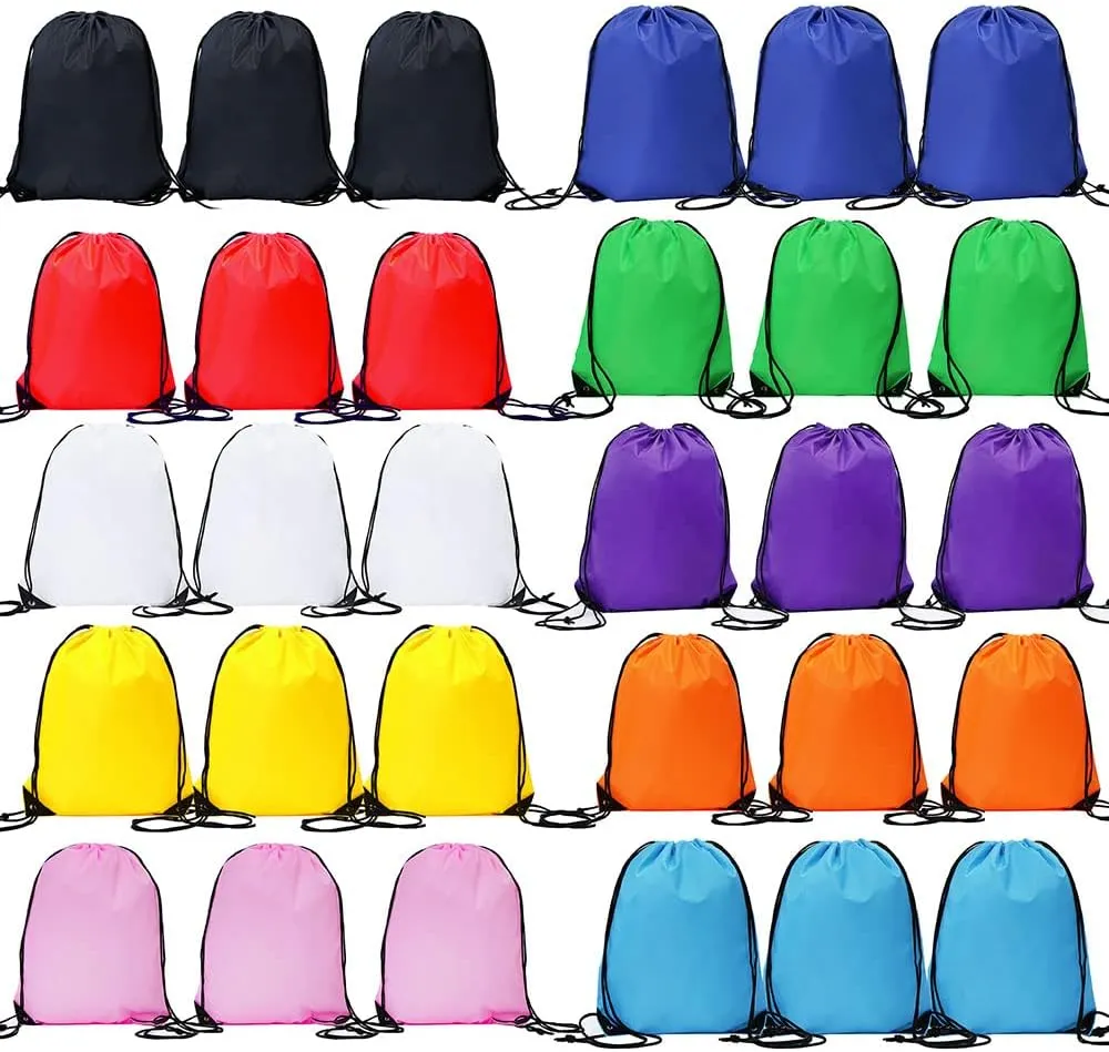 Bulk Drawstring Bags, Polyester Draw String Bags, Gym Sports Cinch Bag Drawstring Backpack for Women Men