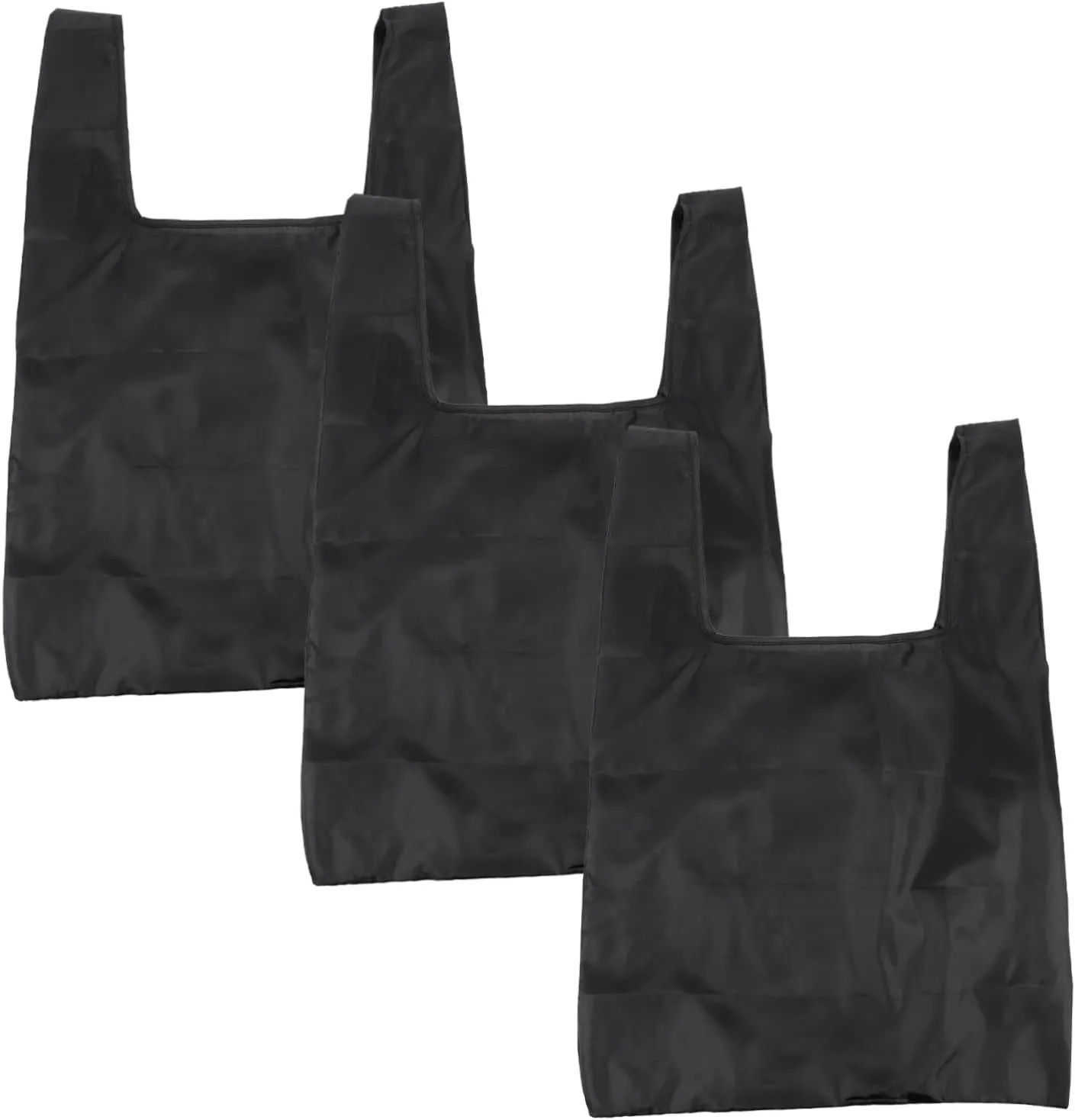 Cabilock 3pcs Shopping Pouch Tote Grocery Bags Groceries Bags with Pouch Tote Bag Organizer Foldable Travel Bag Expandable Outdoor Heavy Duty Tote Bags Shopper Reusable Large Storage Black