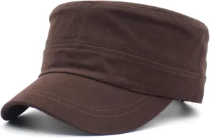 Cadet Army Cap Combat Fishing Flat Cap Men Unisex Adjustable Daily Sports Camping Hat Flat Top Baseball Caps