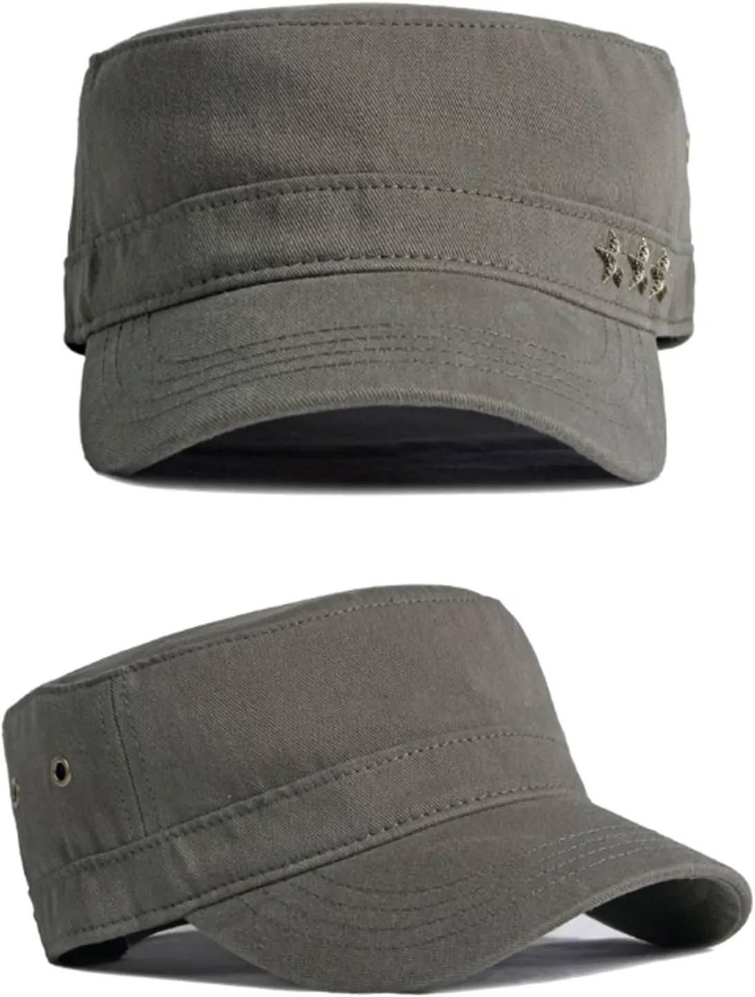 Cadet Army Cap Flat Top Hat for Men Baseball Caps Unisex Cadet Army Cap Adjustable Daily Sports Camping Fishing Hat