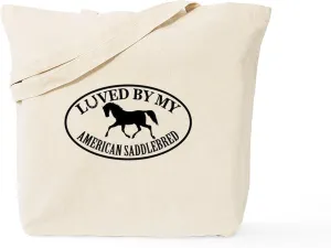 CafePress American Saddlebred Horse Reusable Natural Beige Canvas Shopping Bag