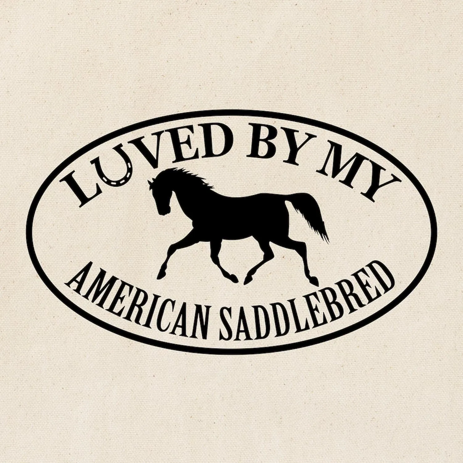 CafePress American Saddlebred Horse Reusable Natural Beige Canvas Shopping Bag