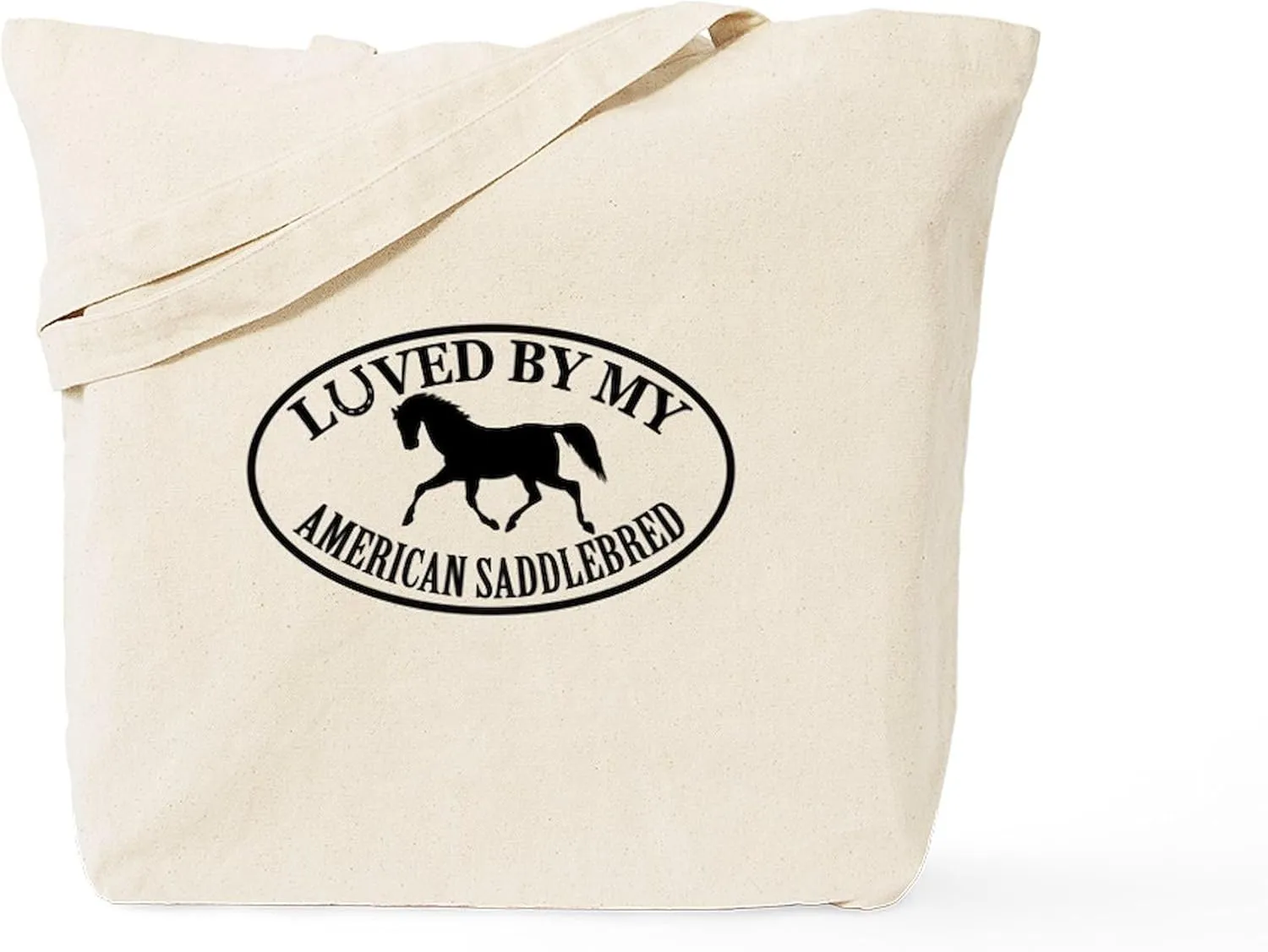 CafePress American Saddlebred Horse Reusable Natural Beige Canvas Shopping Bag