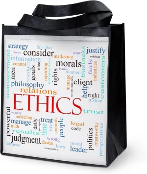 CafePress Ethics Word Concept Illu Reusable Grocery Tote Bag Reusable Collapsible Grocery Bag