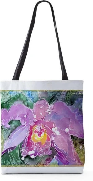 CafePress Orchid! Beautiful Flower Art! 18"x18" Reusable Grocery Shopping Sling Tote Bag