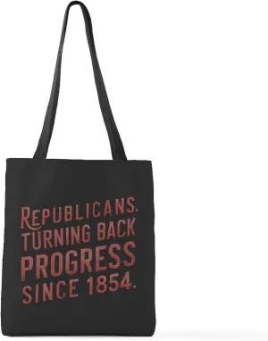 CafePress Republicans. Turning Back Progress. Medium Tote Bag Polyester Tote Bag 16"x16"