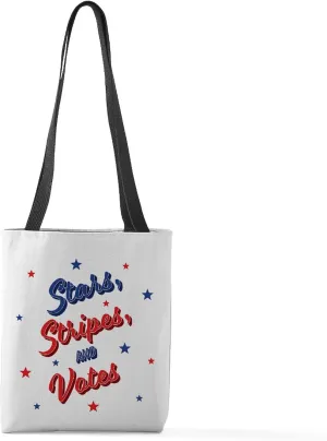 CafePress Stars, Stripes, And Votes Small Tote Bag 13"x13" Reusable Grocery Shopping Sling Tote Bag