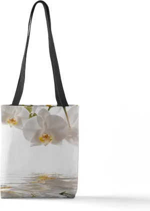 CafePress White Orchids 13"x13" Reusable Grocery Shopping Sling Tote Bag