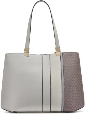 Calvin Klein Granite Geometric Tote Bag – Vegan Leather, Monogram, 3 Pockets