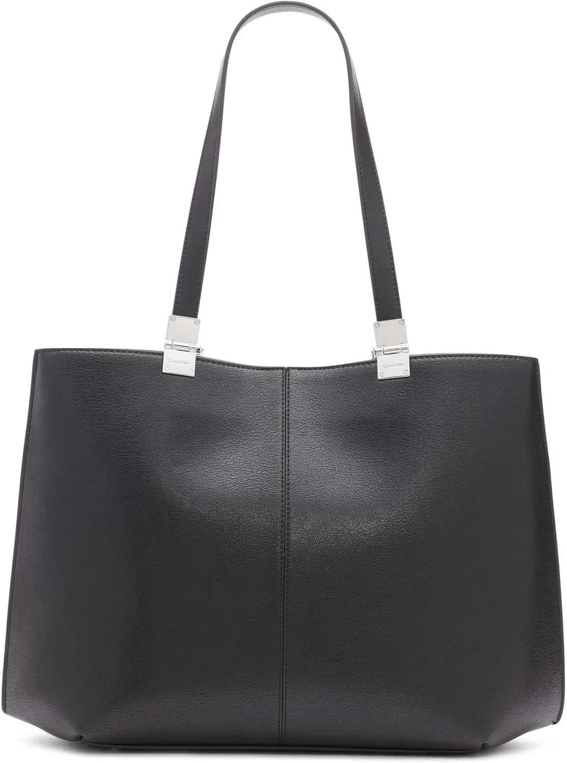 Calvin Klein Granite Geometric Tote Bag – Vegan Leather, Monogram, 3 Pockets
