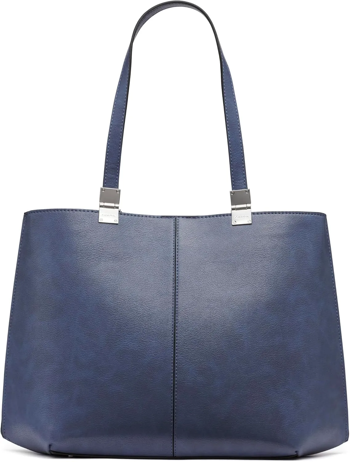 Calvin Klein Granite Geometric Tote Bag – Vegan Leather, Monogram, 3 Pockets