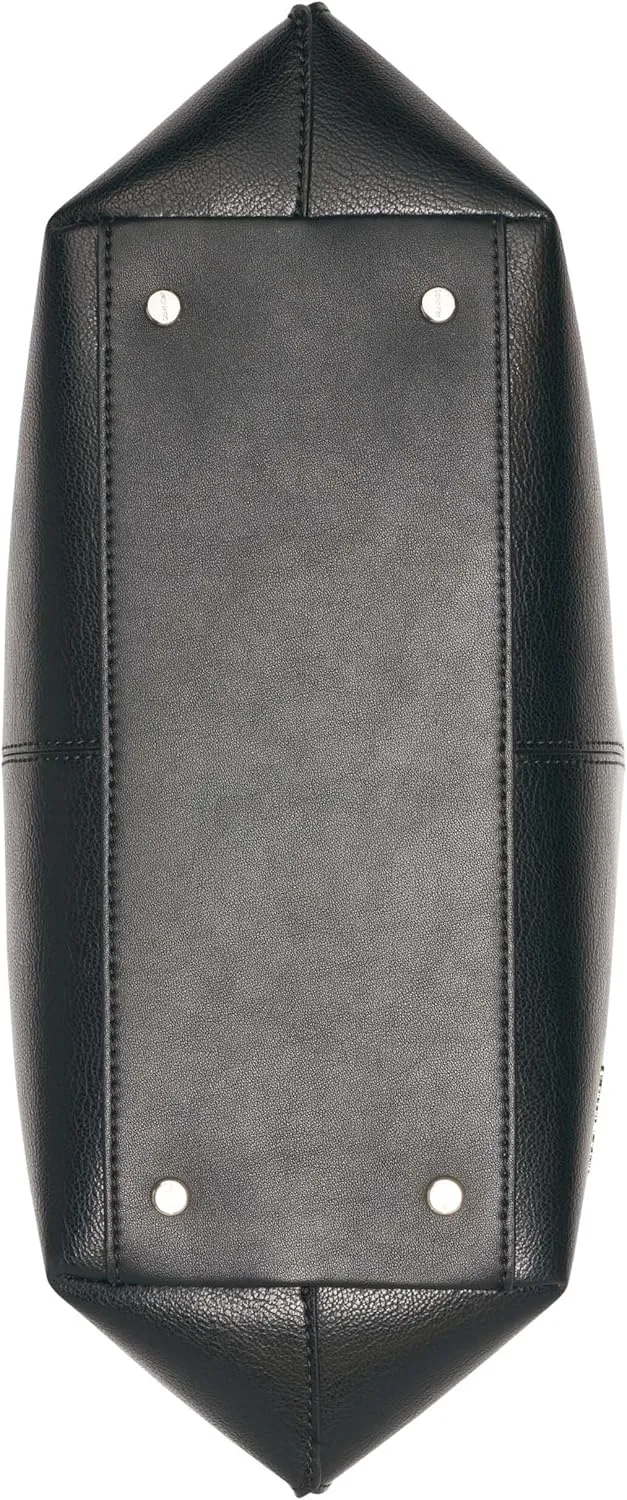 Calvin Klein Granite Geometric Tote Bag – Vegan Leather, Monogram, 3 Pockets
