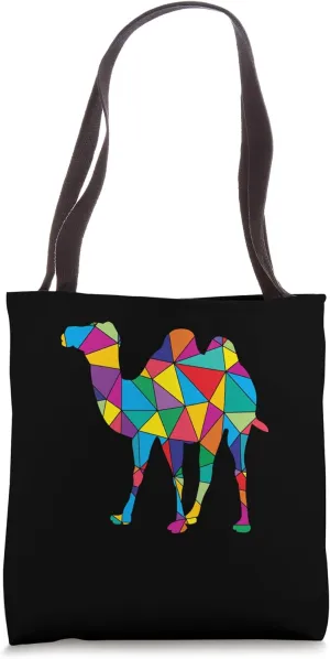 Camel Polygon Colorful Geometric Low Poly Desert Art Tote Bag