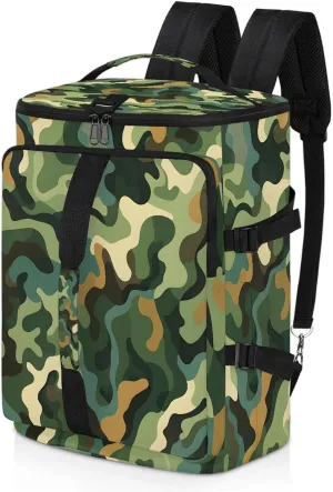 Camo Printed Gym Bags for Men Women Sports Backpack with Shoe Compartment 3-in-1 Tactical Duffle Bag for Overnight Weekender Travel