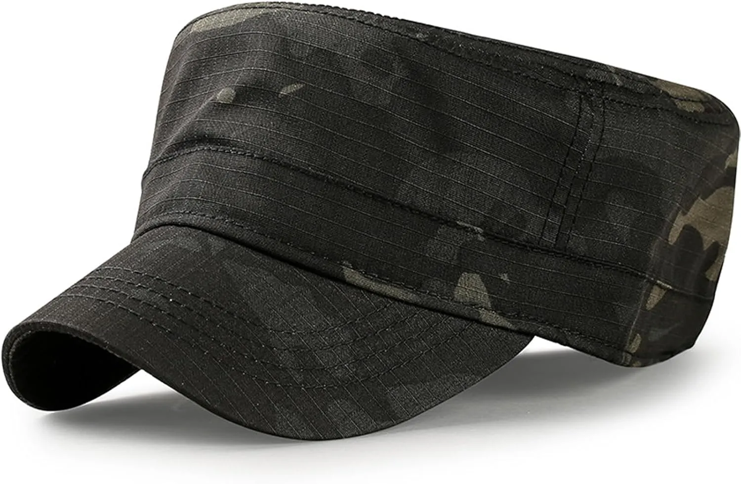 Camouflage Military Army Cadet Hat Flat Top Hat for Men Adjustable Daily Sports Camping Hat Flat Top Baseball Caps