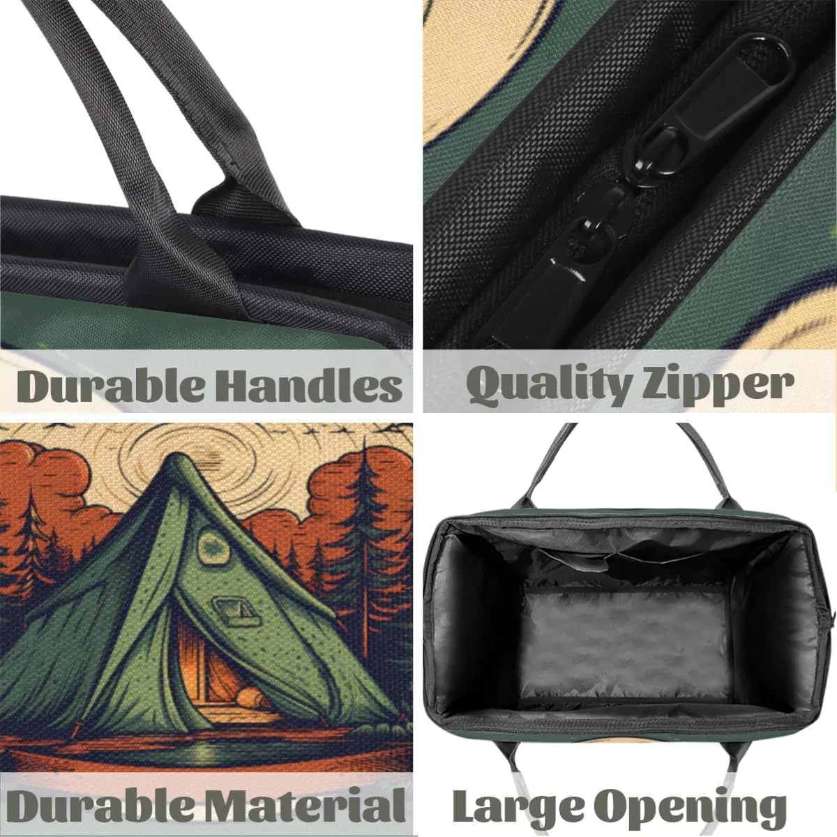 Camping Tent Forest Travel Duffle Bag, Waterproof Duffel Bag Weekender Overnight Carry On Bag Lightweight Sport Gym Bag for Men Women