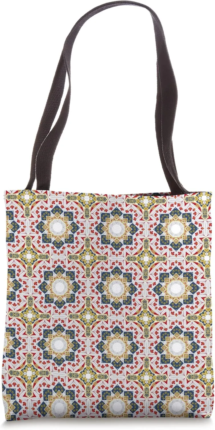 Canada Coat of Arms Theme Coss Geometric Tile Pattern Tote Bag