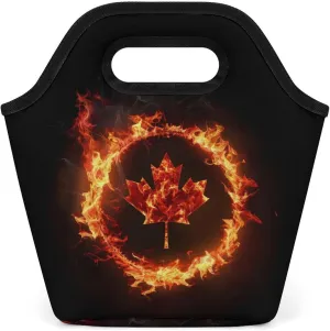 Canada Flag Canadian Flame Flag Reusable Grocery Bags Portable Lightweight Waterproof Shopping Tote Bag