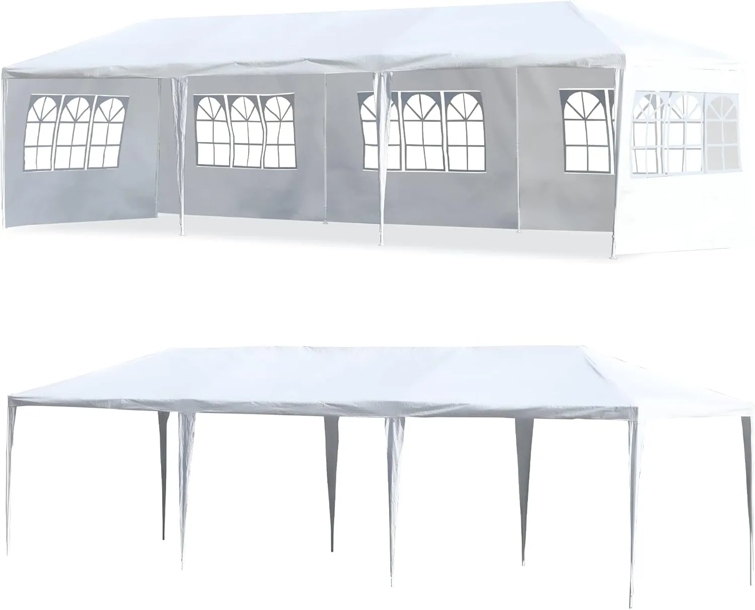 Canopy 10'x30' Party Tent Heavy Duty Outdoor Gazebo Wedding Party Tent with 5 Removable Sidewalls Waterproof UV Resistant for Wedding Camping Shelter BBQ,White