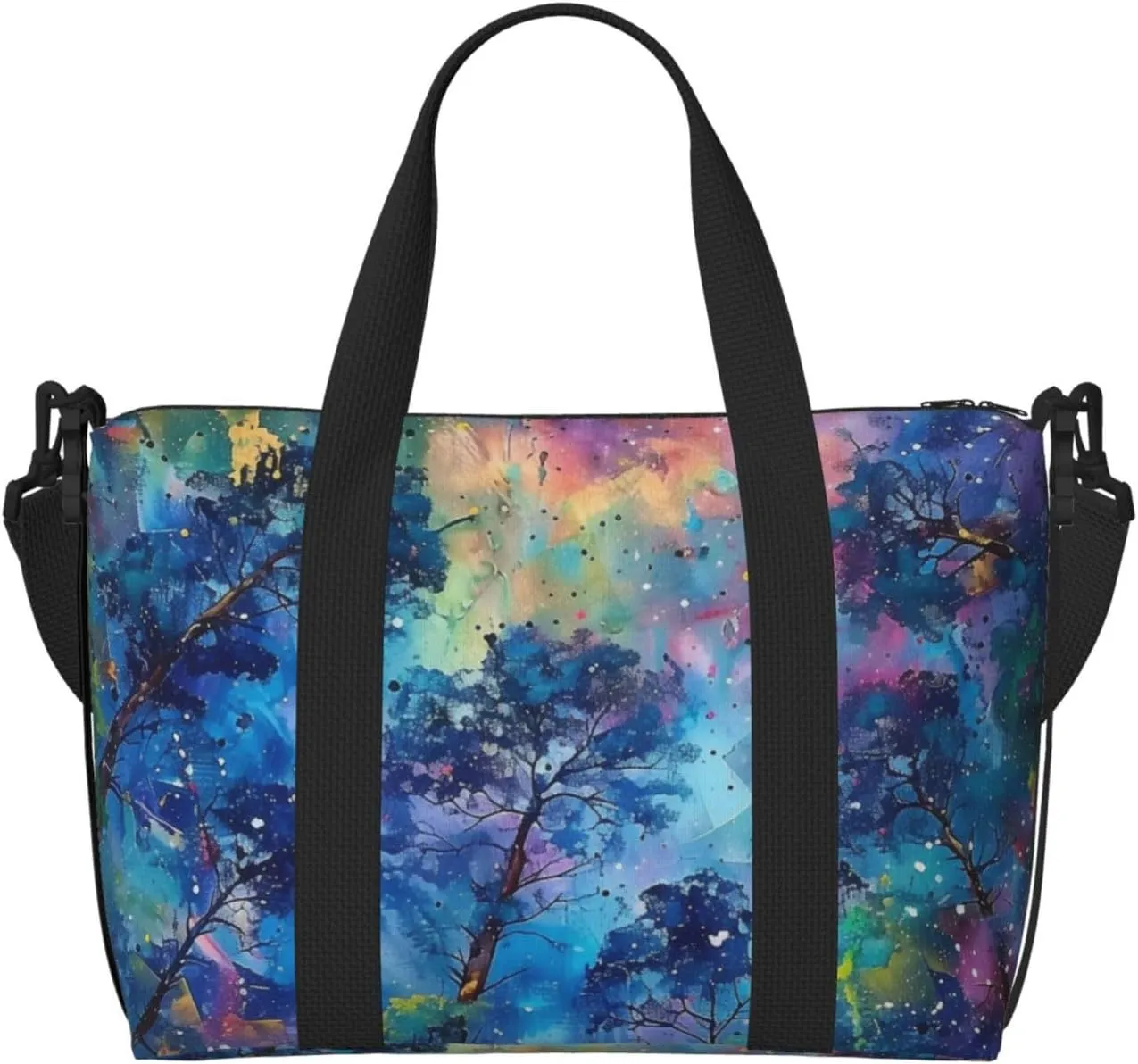 canopy trees colorful art print Travel Duffel Bag, Sports Tote Gym Bag, Swim Pool Bag Large Shoulder Tote Bag for Beach Weekender