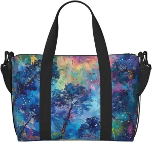 canopy trees colorful art print Travel Duffel Bag, Sports Tote Gym Bag, Swim Pool Bag Large Shoulder Tote Bag for Beach Weekender