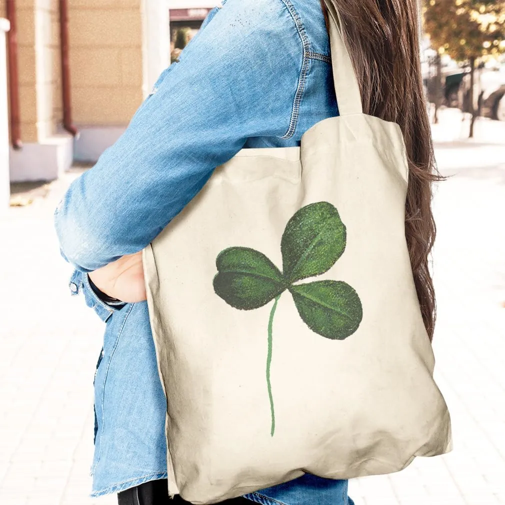 Canvas Tote Bag for Women Green Shamrock St Patrick's St Patty Irish Ireland Beach Bags for Women