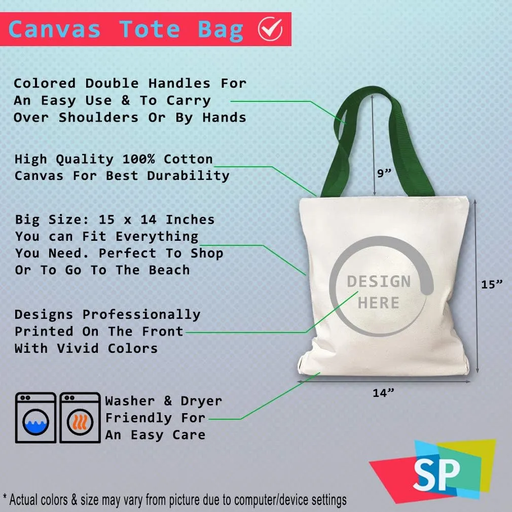 Canvas Tote Bag for Women Green Shamrock St Patrick's St Patty Irish Ireland Beach Bags for Women