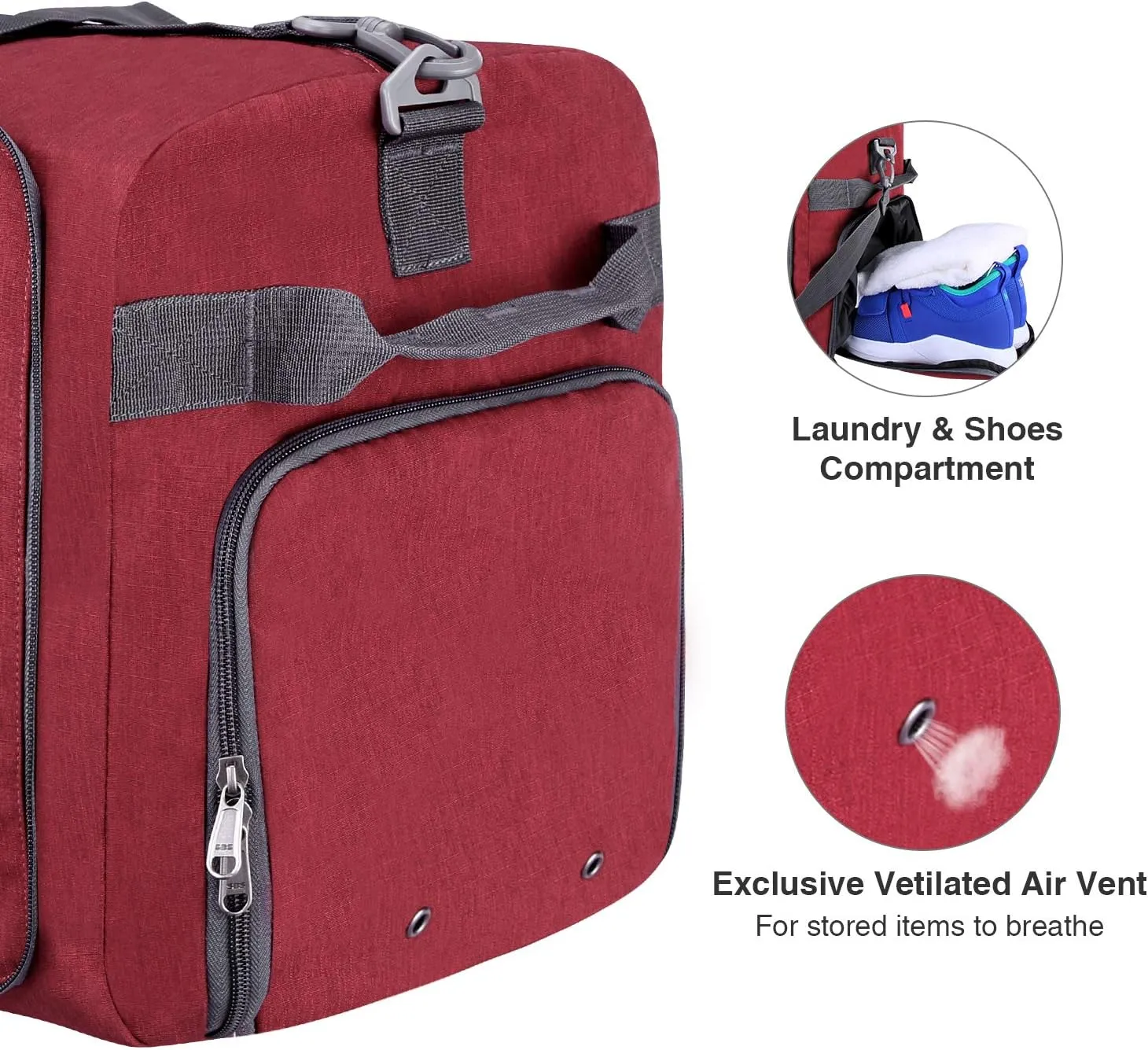 Canway 115L Travel Duffel Bag, Foldable Weekender Bag with Shoes Compartment for Men Women Water-proof & Tear Resistant