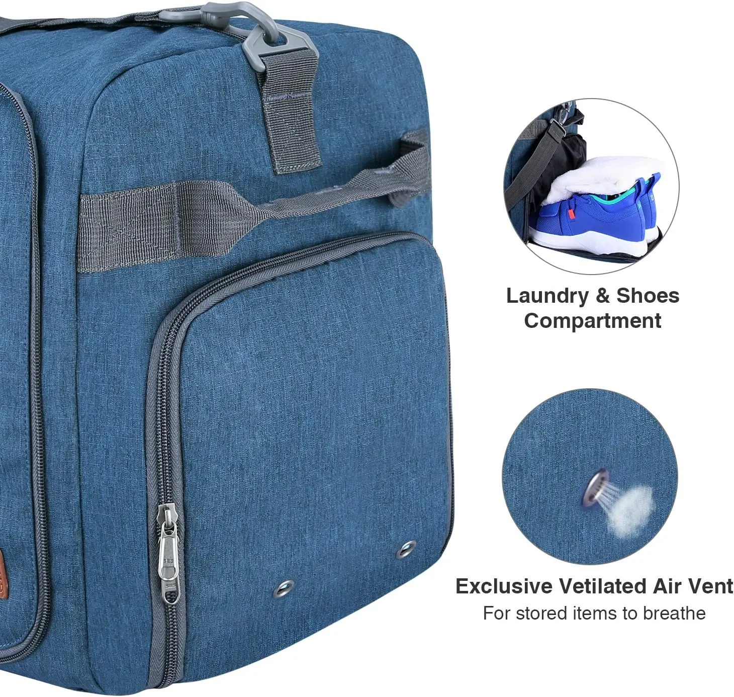 Canway 85L Travel Duffel Bag, Foldable Weekender Bag with Shoes Compartment for Men Women Water-proof & Tear Resistant