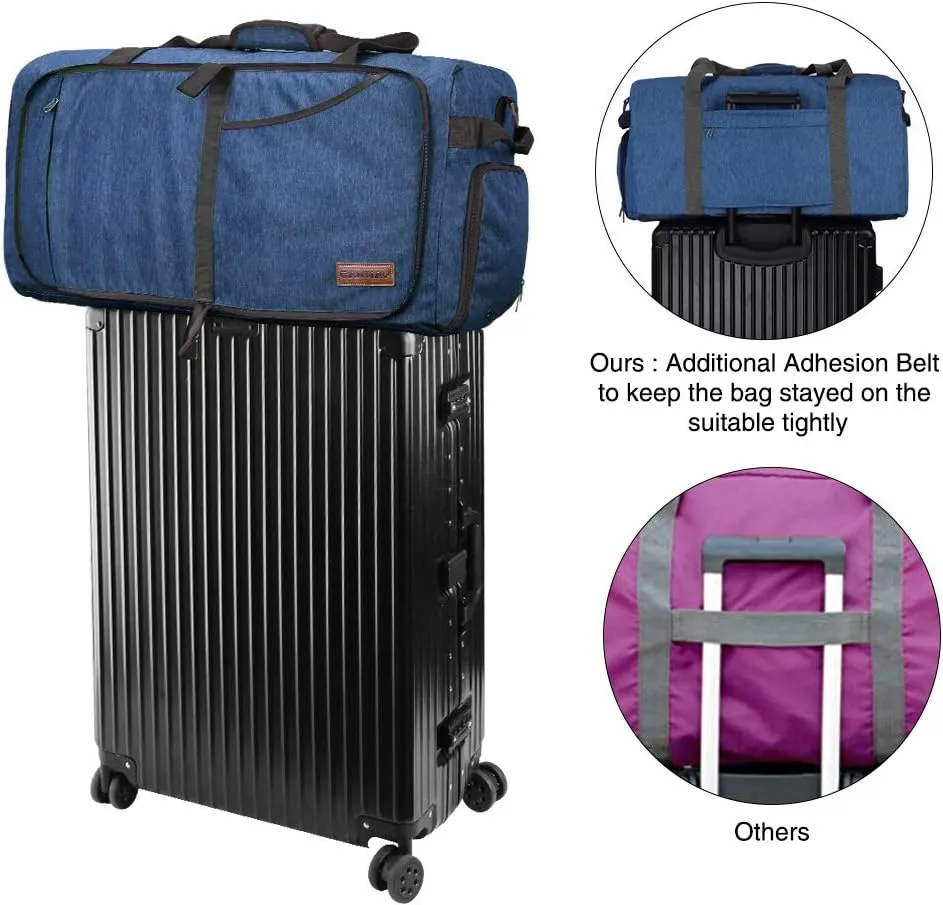 Canway 85L Travel Duffel Bag, Foldable Weekender Bag with Shoes Compartment for Men Women Water-proof & Tear Resistant