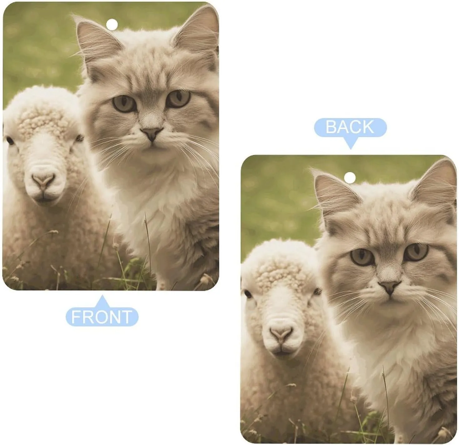 Car Air Fresheners Set of 3 Hanging Air Freshener Cat And Sheep Car Aromatherapy Tablets Hanging Fragrance Scented Cards for Rearview Mirror Wardrobe Shoe Cabinet Square Black