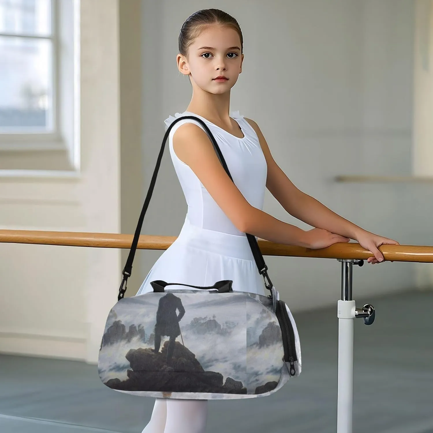 Carry on Duffel Bag Boys Overnight Bags Toddler Duffle Bags for Traveling Tote Sports Duffle Bag Caspar David Friedrich Wanderer Sea Fog