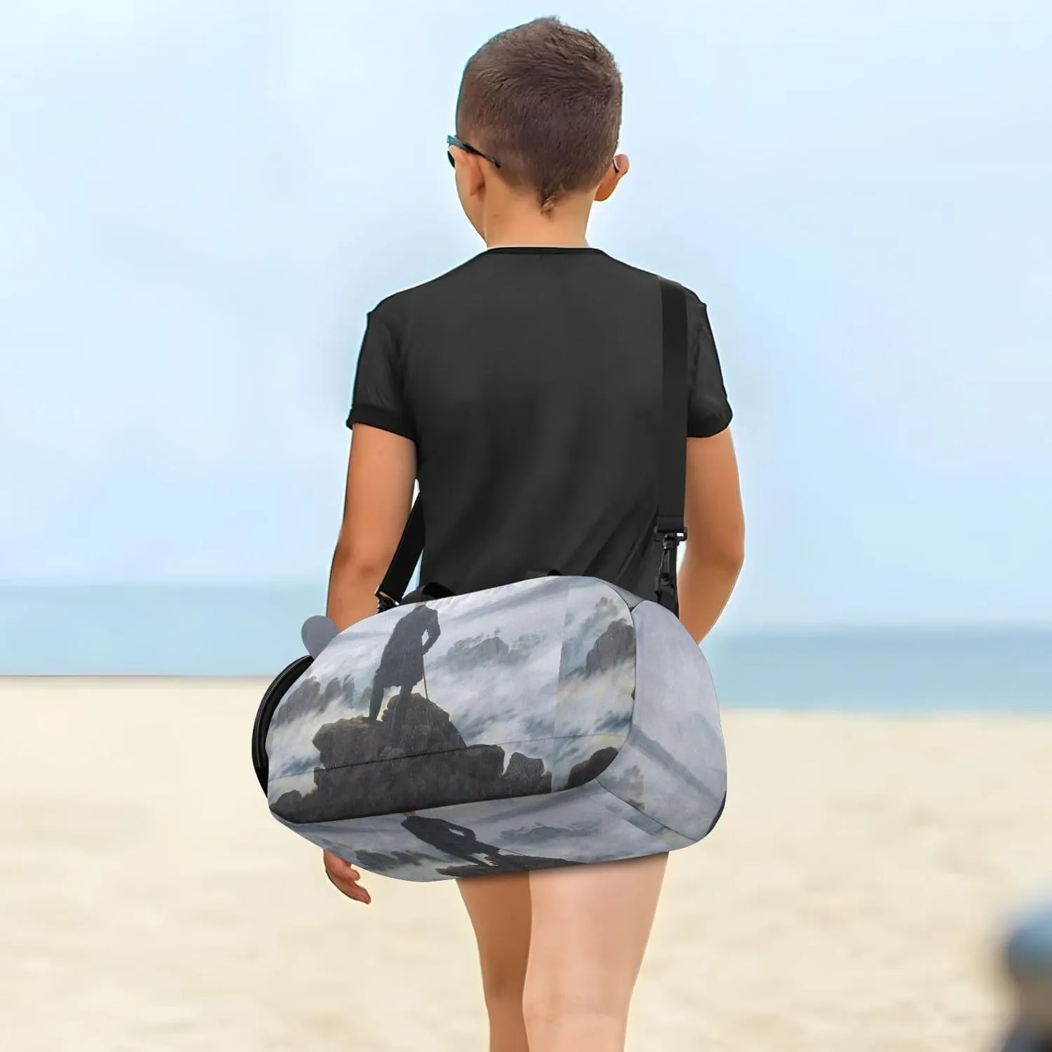 Carry on Duffel Bag Boys Overnight Bags Toddler Duffle Bags for Traveling Tote Sports Duffle Bag Caspar David Friedrich Wanderer Sea Fog