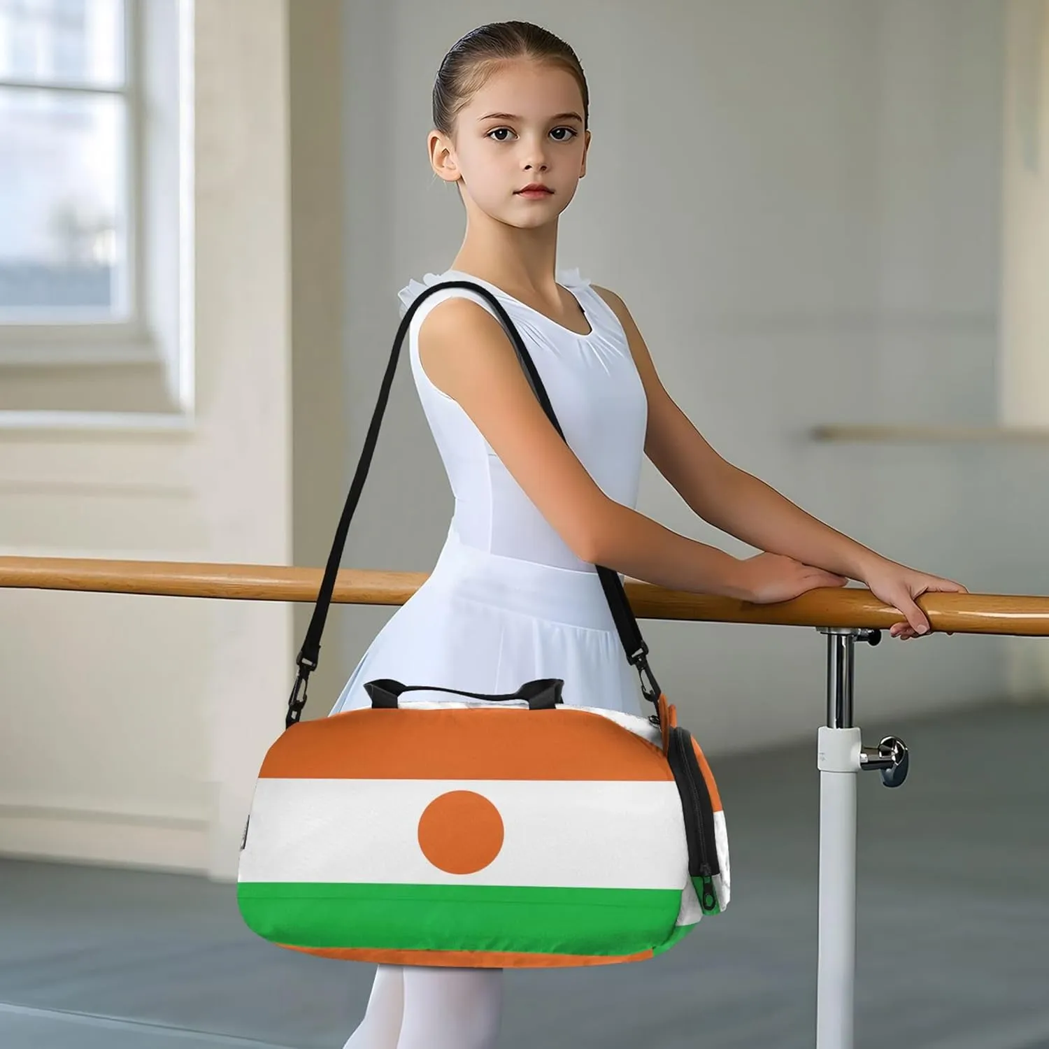 Carry on Duffel Bag for Boys Overnight Weekender Duffel Niger Flag Girls Tote Duffle Bags Travel Kids Luggage Sports Bag