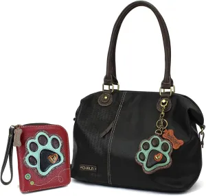CHALA Handbags LaserCut Totes Shoulder Purse with Matching Wallet Gift Set