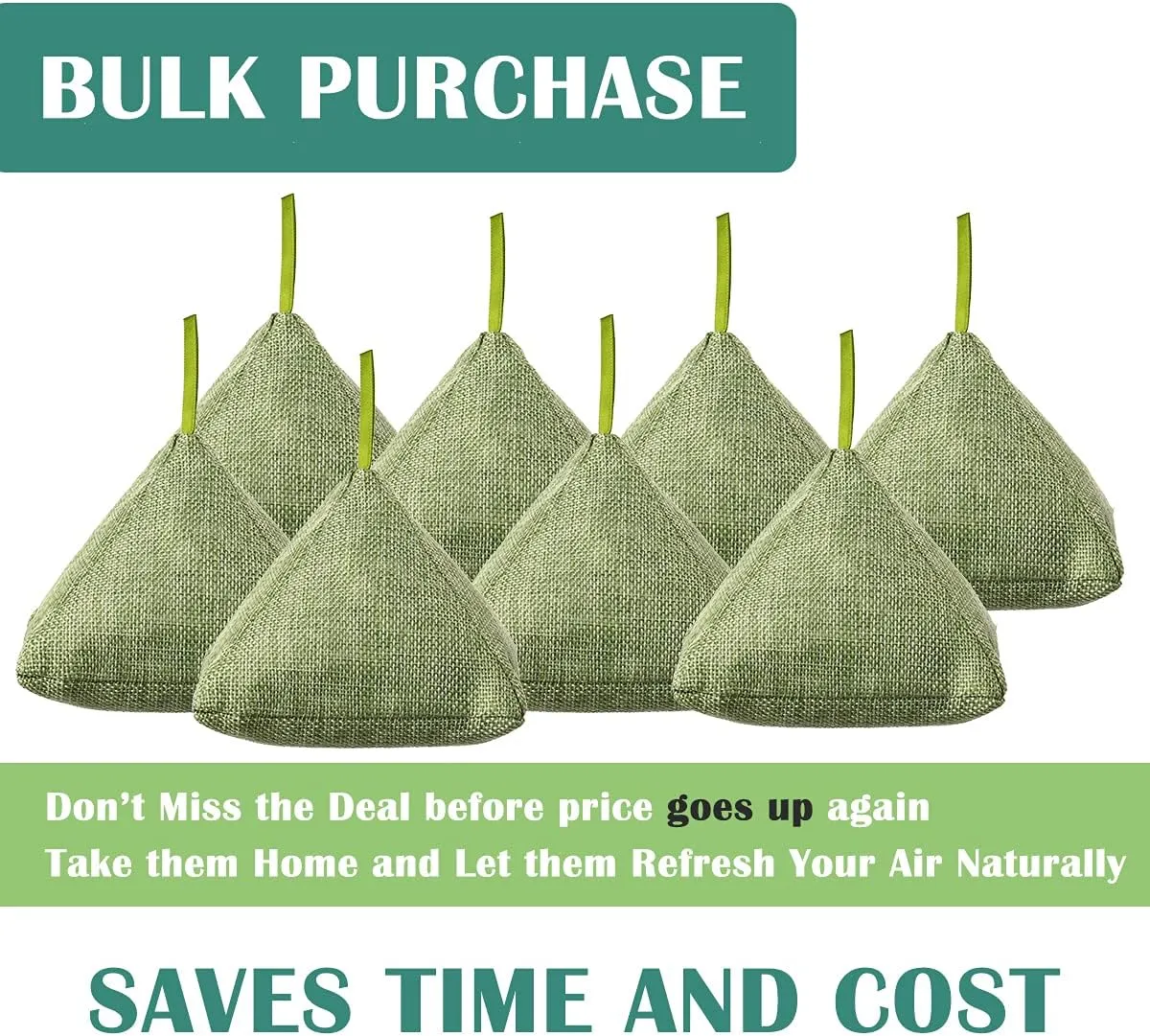 Charcoal Bamboo Bags nature fresh charcoal bags Activated Charcoal Odor Absorber Eliminator Bag (8, Green)